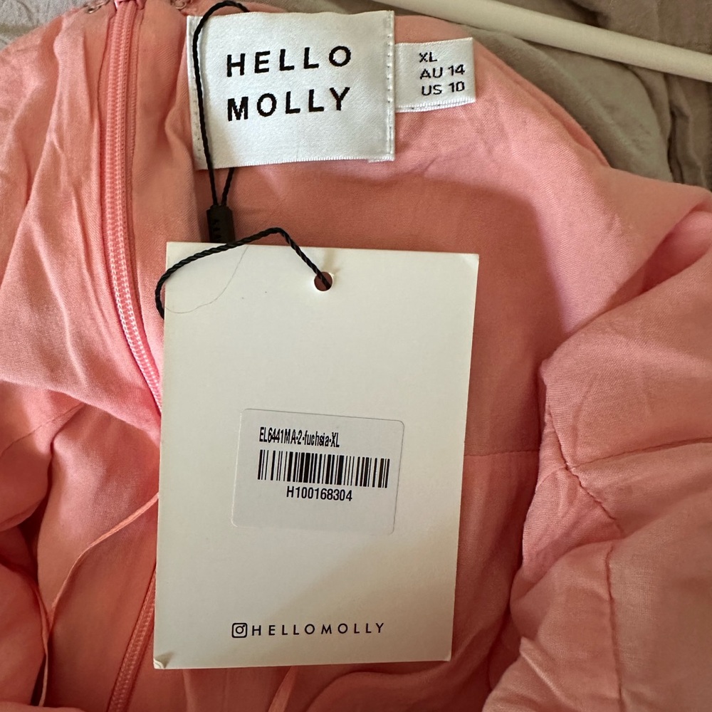 NWT Hello Molly LOVE LOOP MIDI DRESS FUCHSIA 10 - Picture 3 of 5